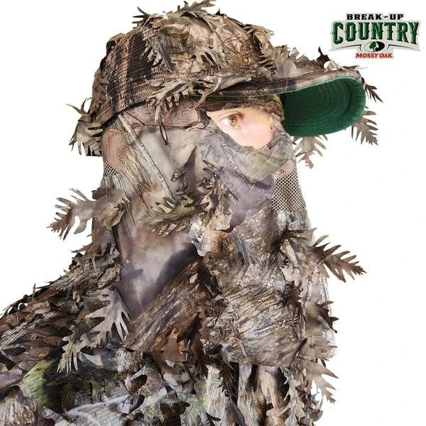 3D Leafy Camo Face Mask Ball Cap in Mossy Oak and Realtree (Adj, OSFM)