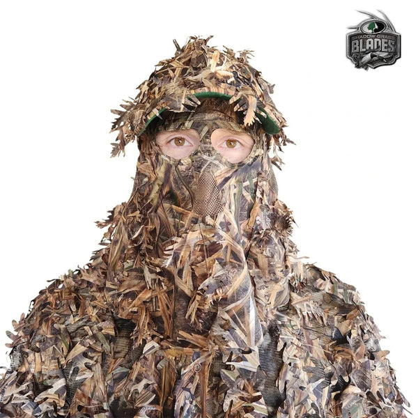 3D Leafy Camo Face Mask Ball Cap in Mossy Oak and Realtree (Adj, OSFM)
