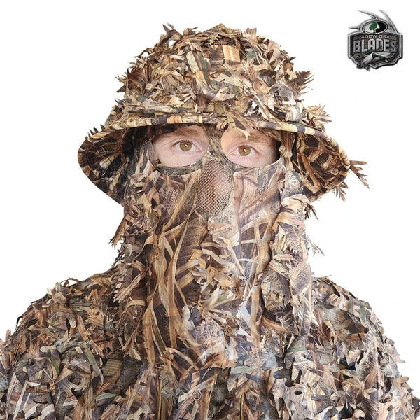 3D Leafy Camo Face Mask Bucket Hats in Mossy Oak and Realtree - Adjustable OSFM
