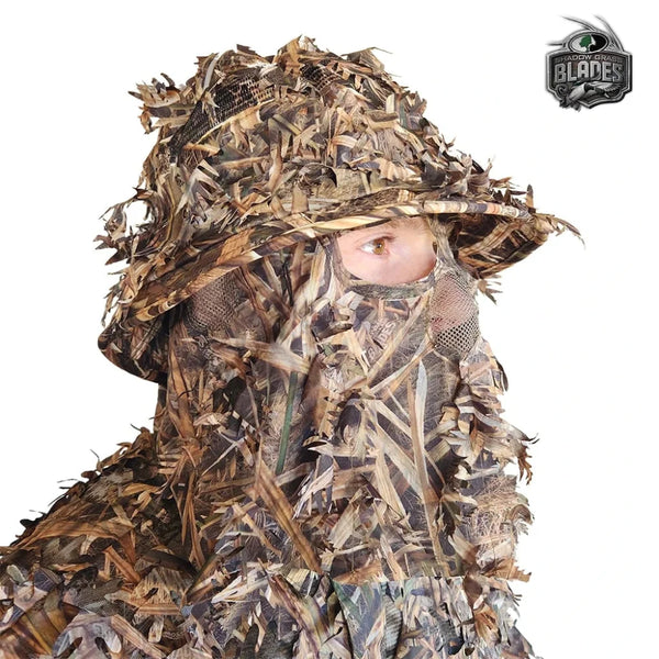 3D Leafy Camo Face Mask Bucket Hats in Mossy Oak and Realtree - Adjustable OSFM