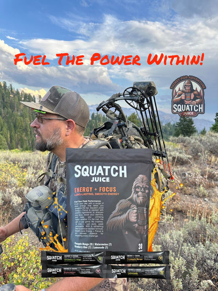 Squatch Juice Energy + Focus - 30 Sticks - Pineapple/Mango, Watermelon, Lemonade, Strawberry/Kiwi