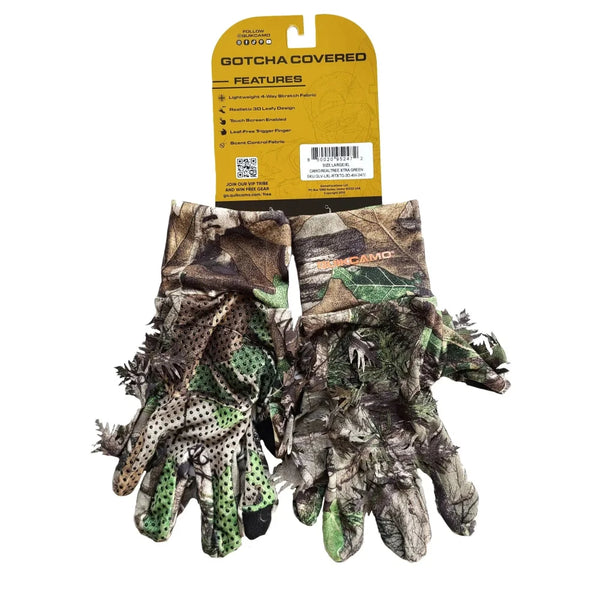 3D Leafy Camo Gloves in Mossy Oak and Realtree - Fingerless or Touchscreen Tips