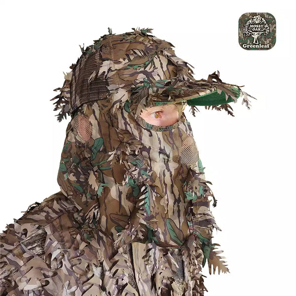 3D Leafy Camo Face Mask Ball Cap in Mossy Oak and Realtree (Adj, OSFM)