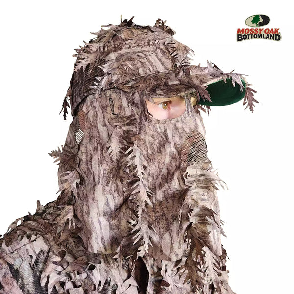 3D Leafy Camo Face Mask Ball Cap in Mossy Oak and Realtree (Adj, OSFM)