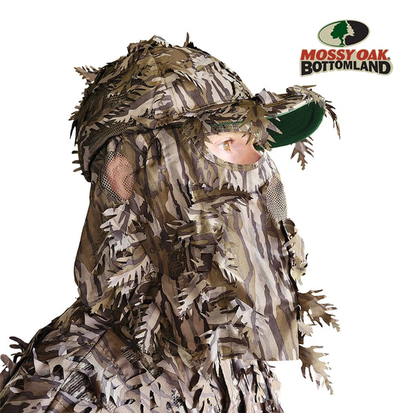 3D Leafy Camo Face Mask Ball Cap in Mossy Oak and Realtree (Adj, OSFM)