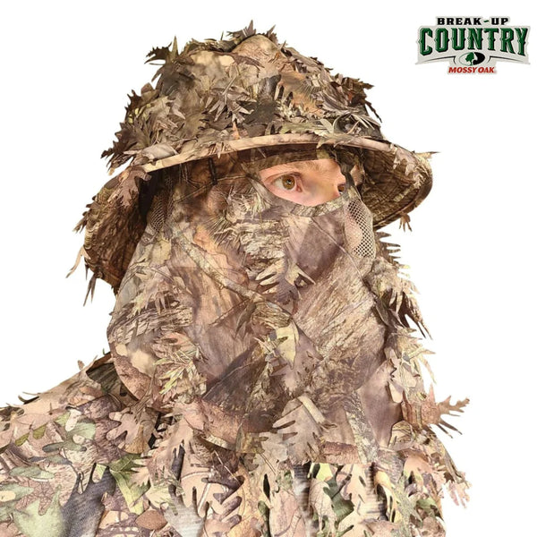 3D Leafy Camo Face Mask Bucket Hats in Mossy Oak and Realtree - Adjustable OSFM