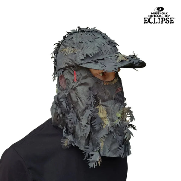 3D Leafy Camo Face Mask Ball Cap in Mossy Oak and Realtree (Adj, OSFM)