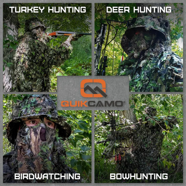 3D Leafy Camo Face Mask Bucket Hats in Mossy Oak and Realtree - Adjustable OSFM
