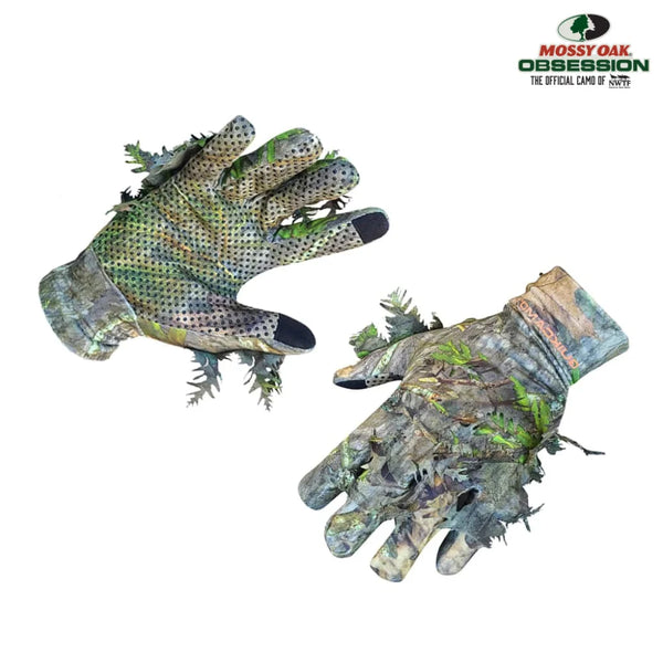3D Leafy Camo Gloves in Mossy Oak and Realtree - Fingerless or Touchscreen Tips