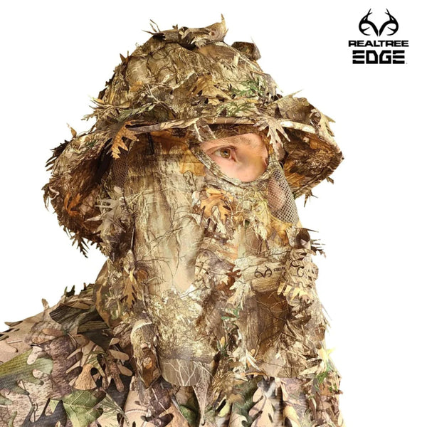 3D Leafy Camo Face Mask Bucket Hats in Mossy Oak and Realtree - Adjustable OSFM