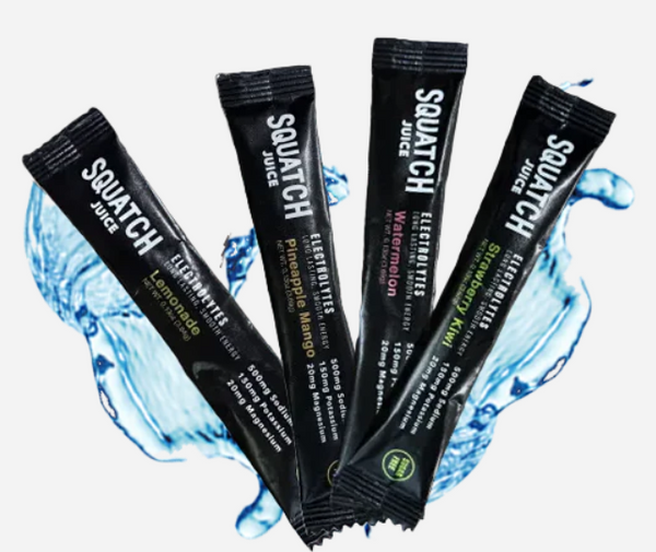 Squatch Juice Hydration - 30 Sticks - Pineapple/Mango, Watermelon, Lemonade, Strawberry/Kiwi