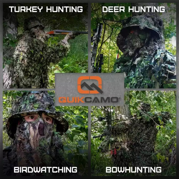 3D Leafy Camo Face Mask Bucket Hats in Mossy Oak and Realtree - Adjustable OSFM