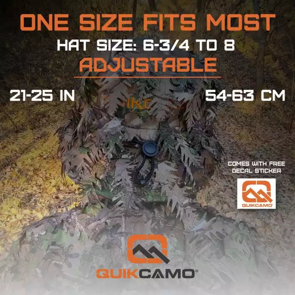 3D Leafy Camo Face Mask Bucket Hats in Mossy Oak and Realtree - Adjustable OSFM