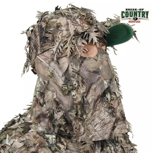 3D Leafy Camo Face Mask Ball Cap in Mossy Oak and Realtree (Adj, OSFM)