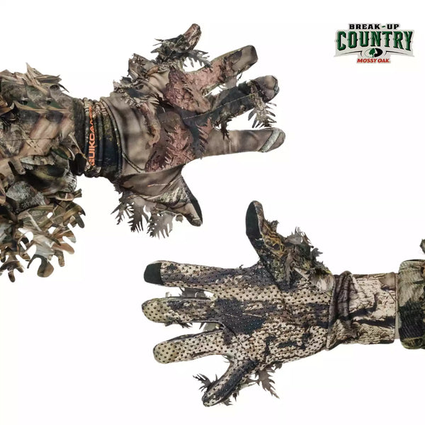 3D Leafy Camo Gloves in Mossy Oak and Realtree - Fingerless or Touchscreen Tips