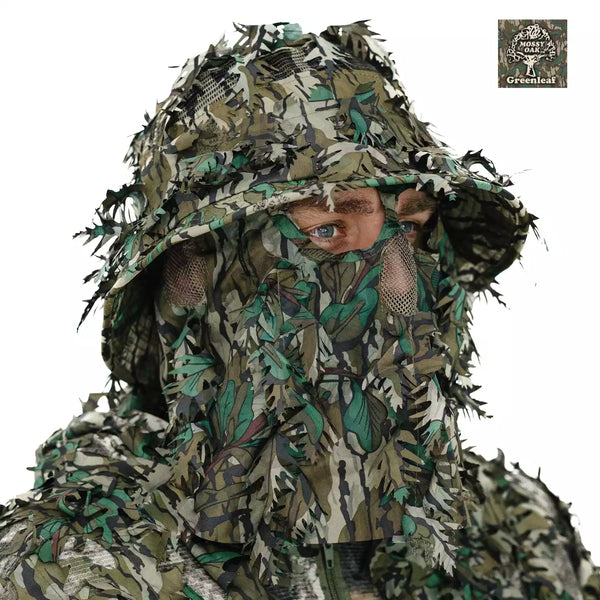 3D Leafy Camo Face Mask Bucket Hats in Mossy Oak and Realtree - Adjustable OSFM