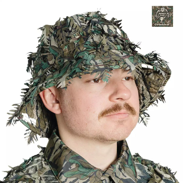 3D Leafy Camo Face Mask Bucket Hats in Mossy Oak and Realtree - Adjustable OSFM