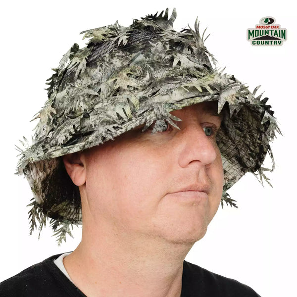 3D Leafy Camo Face Mask Bucket Hats in Mossy Oak and Realtree - Adjustable OSFM