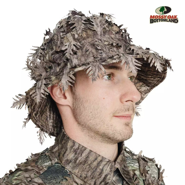 3D Leafy Camo Face Mask Bucket Hats in Mossy Oak and Realtree - Adjustable OSFM