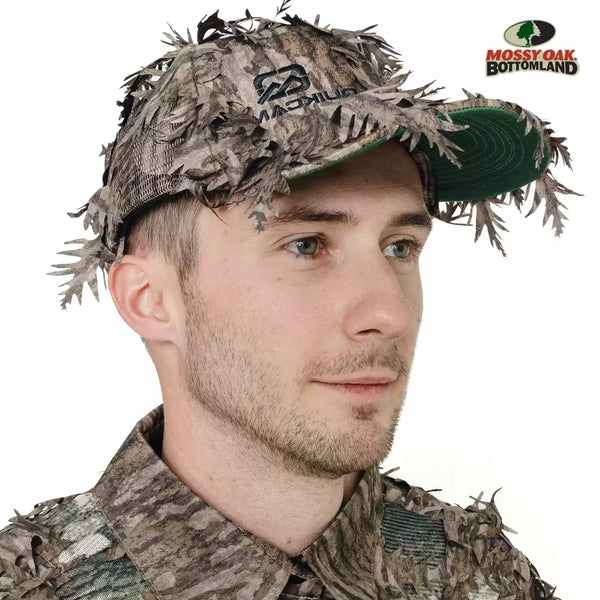 3D Leafy Camo Face Mask Ball Cap in Mossy Oak and Realtree (Adj, OSFM)