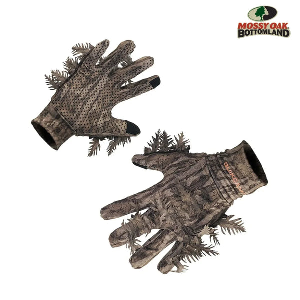 3D Leafy Camo Gloves in Mossy Oak and Realtree - Fingerless or Touchscreen Tips