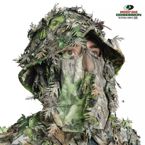 3D Leafy Camo Face Mask Bucket Hats in Mossy Oak and Realtree - Adjustable OSFM