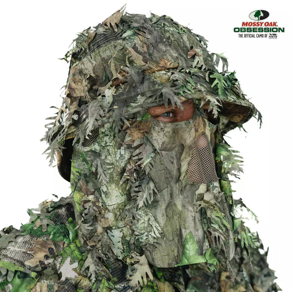 3D Leafy Camo Face Mask Bucket Hats in Mossy Oak and Realtree - Adjustable OSFM