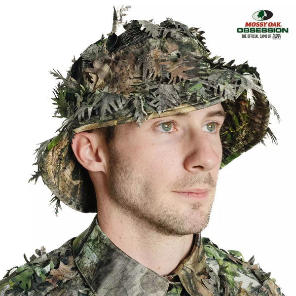 3D Leafy Camo Face Mask Bucket Hats in Mossy Oak and Realtree - Adjustable OSFM