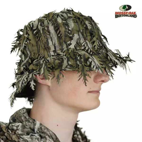 3D Leafy Camo Face Mask Bucket Hats in Mossy Oak and Realtree - Adjustable OSFM