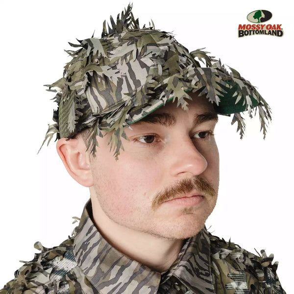 3D Leafy Camo Face Mask Ball Cap in Mossy Oak and Realtree (Adj, OSFM)