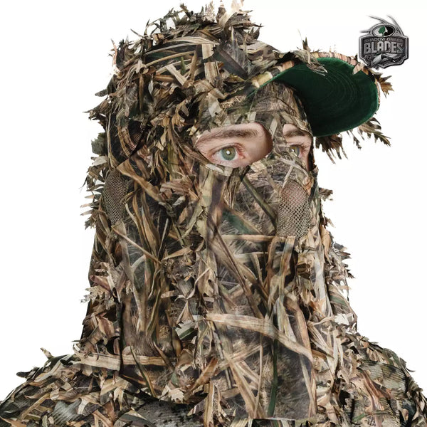 3D Leafy Camo Face Mask Ball Cap in Mossy Oak and Realtree (Adj, OSFM)