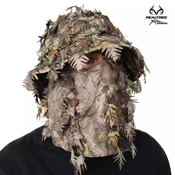 3D Leafy Camo Face Mask Bucket Hats in Mossy Oak and Realtree - Adjustable OSFM