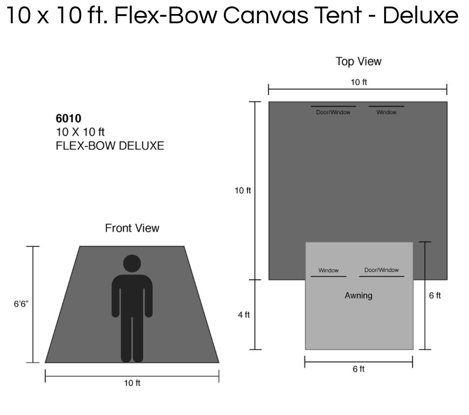 Kodiak Canvas 10x10 6 Person Flex-Bow Deluxe Canvas Tent